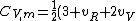 C_{V,m} = \frac{1}{2} (3 + v_R + 2v_V)R